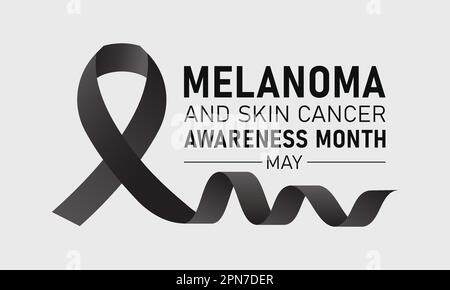 Il mese di consapevolezza del cancro della pelle è osservato ogni anno in maggio. Maggio è melanoma e mese di consapevolezza del cancro della pelle. Modello vettoriale per banner, biglietto d'auguri, Illustrazione Vettoriale