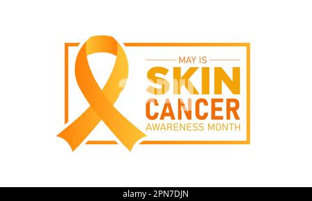 Il mese di consapevolezza del cancro della pelle è osservato ogni anno in maggio. Maggio è melanoma e mese di consapevolezza del cancro della pelle. Modello vettoriale per banner, biglietto d'auguri, Illustrazione Vettoriale
