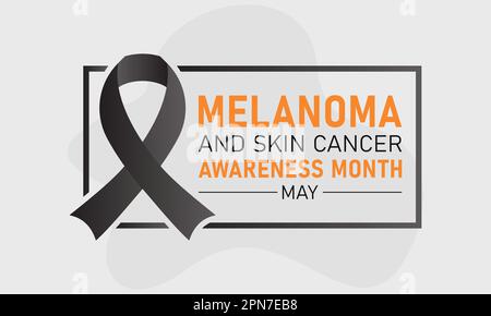 Il mese di consapevolezza del cancro della pelle è osservato ogni anno in maggio. Maggio è melanoma e mese di consapevolezza del cancro della pelle. Modello vettoriale per banner, biglietto d'auguri, Illustrazione Vettoriale
