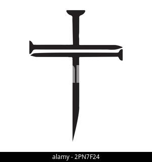 Nail Cross Christian Nail Cross Vector Illustrator Illustrazione Vettoriale