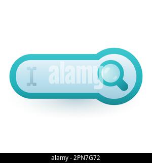 Barra di ricerca con lente di ingrandimento nell'icona del browser 3D Illustrazione Vettoriale