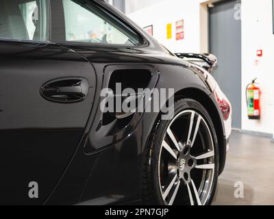 Nero Porsche 997 Turbo Foto Stock