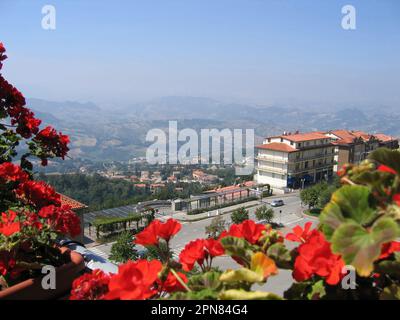 Italia, Repubblica San Marino vista dall'alto Foto Stock