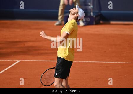 Monaco. 17th Apr, 2023. Yannick HANFMANN (GER), delusione, frustrata, delusa, frustrata, ridotto, azione, immagine singola, motivo singolo tagliato, mezza figura, mezza cifra. Tennis BMW Open 2023 il 17 aprile 2023 a Monaco di Baviera. ? Credit: dpa/Alamy Live News Foto Stock