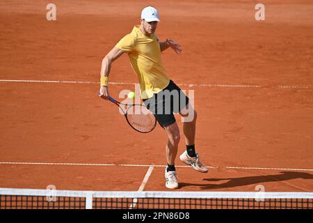 Monaco. 17th Apr, 2023. Yannick HANFMANN (GER), azione, azione singola, immagine singola, ritaglio, foto a tutto corpo, figura intera. Tennis BMW Open 2023 il 17 aprile 2023 a Monaco di Baviera. ? Credit: dpa/Alamy Live News Foto Stock