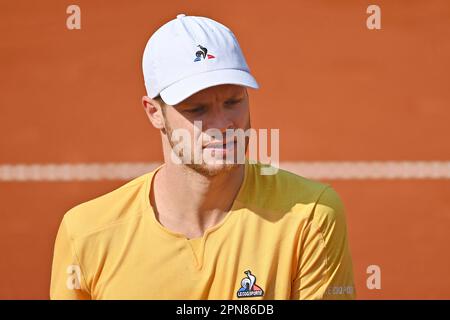 Monaco. 17th Apr, 2023. Yannick HANFMANN (GER), azione, immagine singola, motivo singolo ritagliato, ritratto, verticale, verticale. Tennis BMW Open 2023 il 17 aprile 2023 a Monaco di Baviera. ? Credit: dpa/Alamy Live News Foto Stock