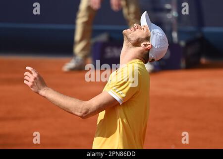 Monaco. 17th Apr, 2023. Yannick HANFMANN (GER), delusione, frustrata, delusa, frustrata, ridotto, azione, immagine singola, motivo singolo tagliato, mezza figura, mezza cifra. Tennis BMW Open 2023 il 17 aprile 2023 a Monaco di Baviera. ? Credit: dpa/Alamy Live News Foto Stock