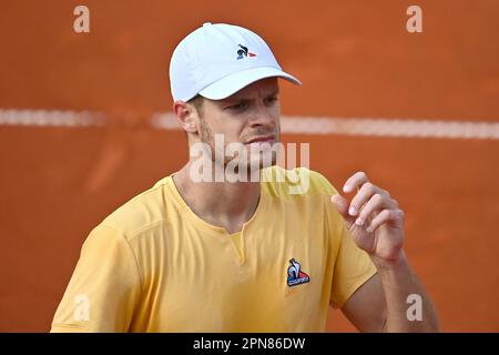 Monaco. 17th Apr, 2023. Yannick HANFMANN (GER), azione, immagine singola, motivo singolo ritagliato, ritratto, verticale, verticale. Tennis BMW Open 2023 il 17 aprile 2023 a Monaco di Baviera. ? Credit: dpa/Alamy Live News Foto Stock