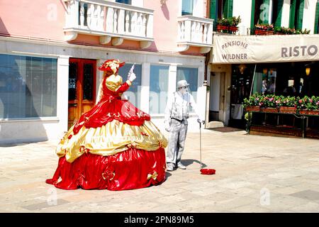 Artisti di strada a Venezia, città metropolitana di Venezia, regione Veneto, Italia, Europa Foto Stock