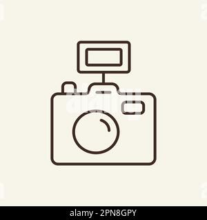 Icona della linea della telecamera. Foto, fotografo Illustrazione Vettoriale