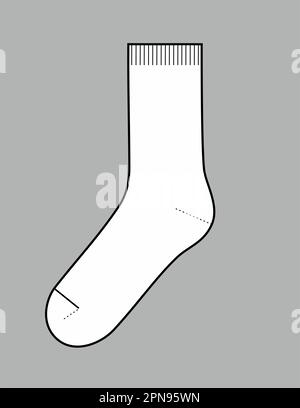 Calzino su sfondo. CAD moda. Illustrazione Vettoriale