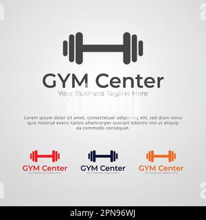 Palestra Fitness Center Logo Design Template Illustrazione Vettoriale