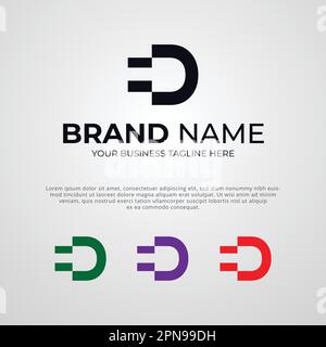 Modello di progettazione del logo dell'azienda negative Space ed Late Illustrazione Vettoriale