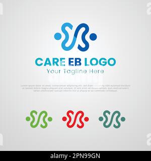 Modello di progettazione del logo EA per lettera medica Illustrazione Vettoriale