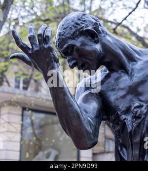 Particolare della statua di Pierre de Wissant, Burghers di Calais, Museo Rodin, Parigi, Francia Foto Stock