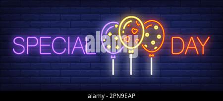 Cartello al neon per giorni speciali Illustrazione Vettoriale