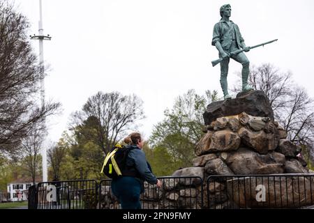 2023, aprile 16th. Massachusetts. 10th° anniversario della dura Ruck Marathon della Military Friends Foundation, organizzata con la Boston Marathon Associo. Foto Stock