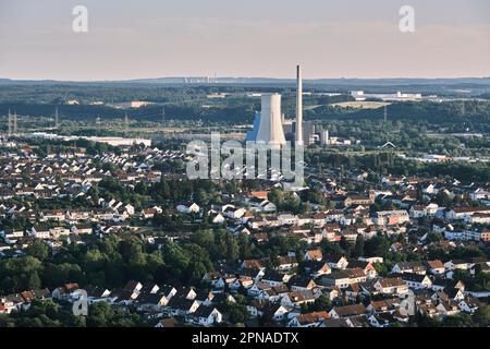 Centrale elettrica a carbone della torre di raffreddamento, Ensdorf, Saarland, Germania Foto Stock