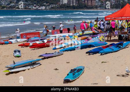 NSW Surf Life Saving Championships 2023. Manly Beach, Sydney Northern Beaches. Foto Stock