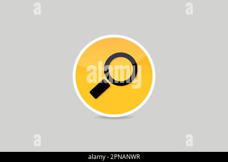 Vettore pulsante icona ricerca lucida Illustrazione Vettoriale