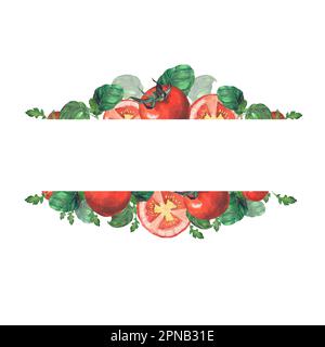 Acquerello illustrazione di vegetali. Set disegnato a mano da clip art isolata su sfondo bianco. Immagini di brigh di verdure realistiche per i menu, Foto Stock