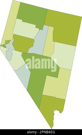 Mappa politica modificabile estremamente dettagliata con livelli separati. Nevada. Illustrazione Vettoriale