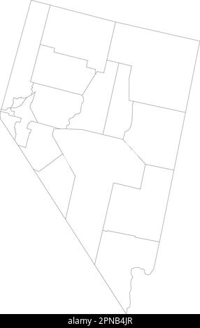 Mappa Nevada Blind molto dettagliata. Illustrazione Vettoriale
