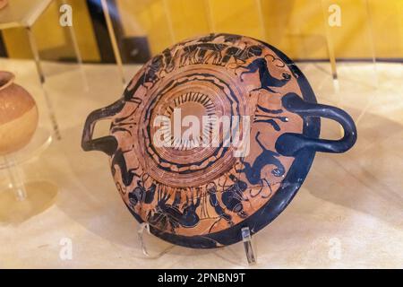 Manufatti fenici e cartaginesi al Museo Punico e Romano di Utica Foto Stock