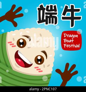 Dragon Boat Festival Happy Rice Dumpling Illustrazione Vettoriale