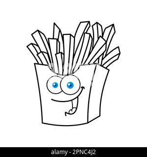 Divertente personaggio di Cartoon Fries francese Illustrazione Vettoriale