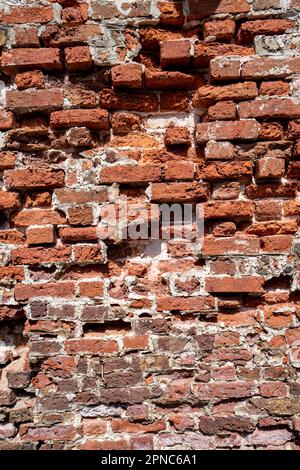 Weathered muro di mattoni Foto Stock