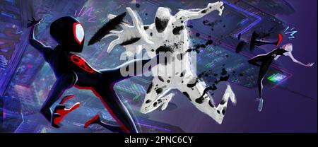 Spider-Man attraverso il Spider-Verse Miles Morales Foto Stock