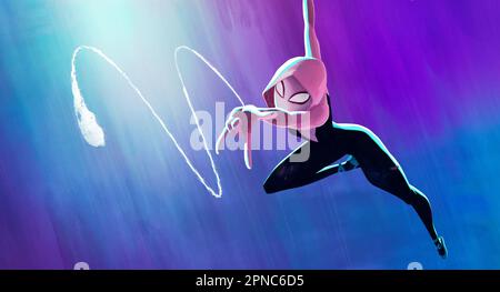 Spider-Man attraverso il Spider-Verse Gwen Stacy Foto Stock