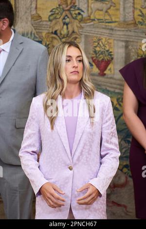 Madrid, Spagna. , . Alexia Putellas partecipa ai National Sports Awards 2021 al Palazzo reale di El Pardo il 18 aprile 2023 a Madrid, Spagna Credit: MPG/Alamy Live News Foto Stock