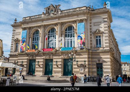 Montpellier, Francia - Aprile 15 2023: L'Opéra National de Montpellier Languedoc-Roussillon è una compagnia lirica situata in Place de la Comédie Foto Stock