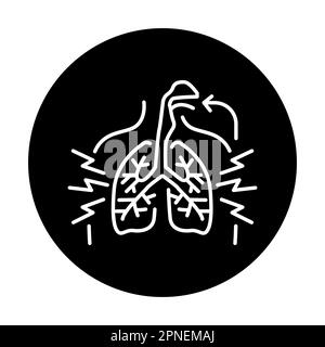 Icona della linea di colore respiro corto. Malattie umane. Pittogramma per pagina web, app mobile, promo. Illustrazione Vettoriale