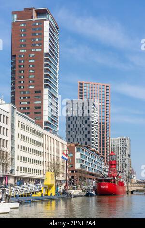 Porto del Museo Marittimo, Leuvehaven, Stadsdriehoek, Rotterdam, Provincia dell'Olanda Meridionale, Regno dei Paesi Bassi Foto Stock