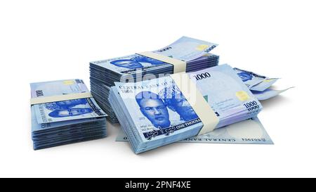 Stack 3D di note naira nigeriane Foto Stock