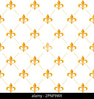 Sfondo senza cuciture con simboli floreali lys vettore Illustrazione Vettoriale