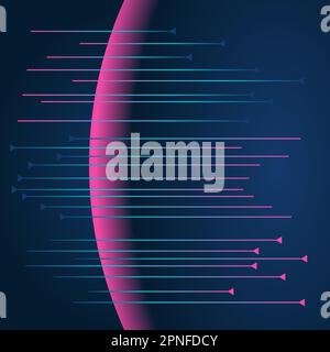 Sfondo in stile tecnologico con fili blu intenso Illustrazione Vettoriale