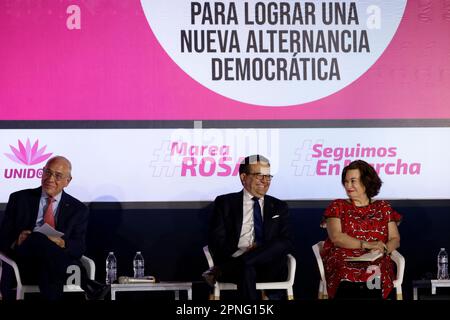 Non esclusiva: 18 aprile 2023, Città del Messico, Messico: Il Segretario dell'Organizzazione per la cooperazione e lo sviluppo economico, Jose Angel Gurria Trev Foto Stock