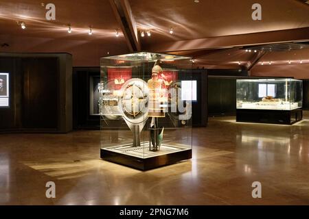 Museo delle tombe reali di Aigai, vista interna, Vergina, Grecia Foto Stock