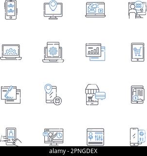 Collezione di icone della linea degli strumenti dell'attrezzatura. Martello, chiave, cacciavite, pinze, trapano, Sega, vettore di misura a nastro e illustrazione lineare. Livello,scalpello Illustrazione Vettoriale