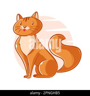 Gatto disegnato a mano clipart cartoon Illustrazione Vettoriale