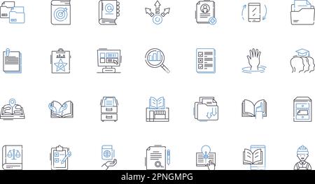 raccolta icone linea tutoring internet. Online, Istruzione, distanza, Tutoring, virtuale, Apprendimento, vettore di comunicazione e illustrazione lineare Illustrazione Vettoriale