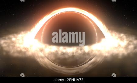 Buco nero o wormhole nello spazio. Foto Stock