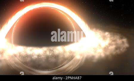 Buco nero o wormhole nello spazio. Foto Stock