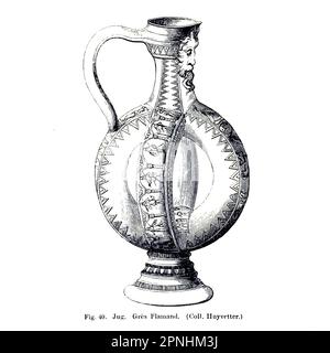 Vaso. Gres Flamand dal libro Collezioni verso una storia di ceramica e porcellana, nei secoli 15th, 16th, 17th, e 18th : con una descrizione della fabbricazione, un glossario, e una lista di monogrammi di Joseph Marryat, Editore di Londra : J. Murray 1850 Foto Stock