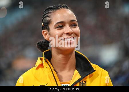 Marie-Laurence Jungfleisch (Germania), Salto donne. Campionato europeo di Monaco 2022 Foto Stock