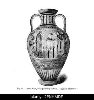 Vaso greco, con pittura di 011A dal libro Collezioni verso una storia di ceramica e porcellana, nei secoli 15th, 16th, 17th, e 18th : con una descrizione della fabbricazione, un glossario, e una lista di monogrammi di Joseph Marryat, Editore Londra : J. Murray 1850 Foto Stock